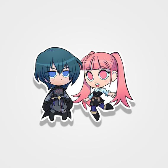 Byleth (M!Byleth) and Hilda - Fire Emblem Three Houses - Chibi Cuties